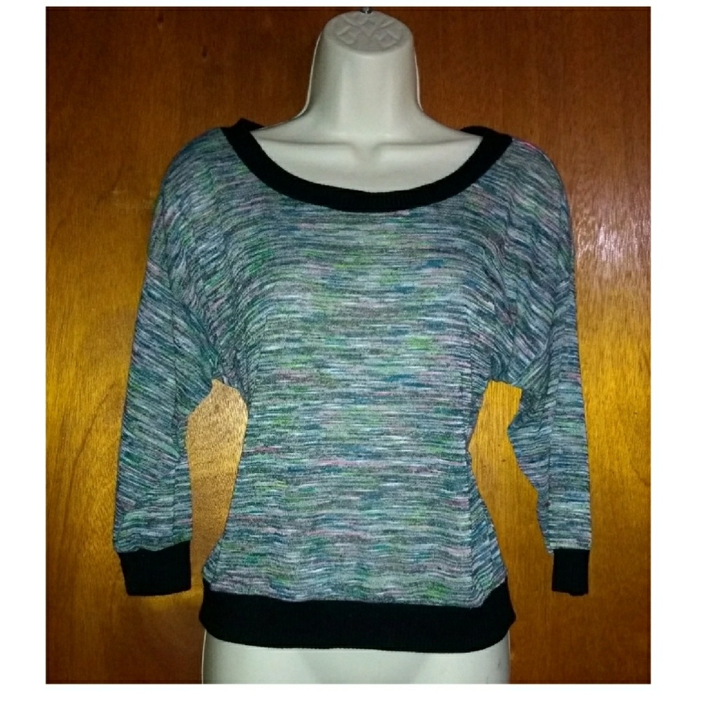 🌈Almost Famous Rainbow Top With Lace Back size M